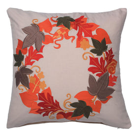 Harvest Wreath 18" x 18" Throw Pillow with Insert