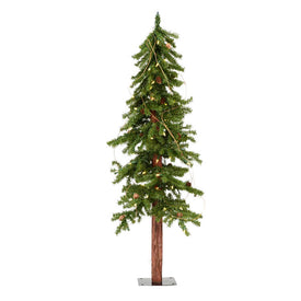 4' Pre-Lit Alpine Artificial Christmas Tree with Warm White Dura-Lit LED Lights