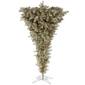 5.5' Champagne Upside Down Artificial Christmas Tree Unlit