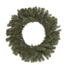 30" Pre-Lit Colorado Spruce Wreath with 50 Color-Changing Italian LED Lights