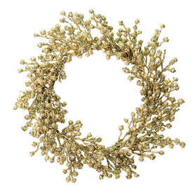 22" Champagne Glitter Berry Outdoor Wreath