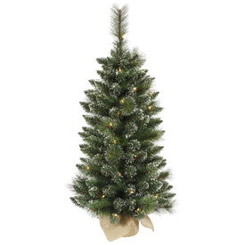 3' Pre-Lit Snow-Tipped Mixed Pine Artificial Christmas Tree with Clear Dura-Lit Lights