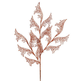 27" Rose Gold Glitter Coral Bells Leaf Lace Sprays 12 Per Box