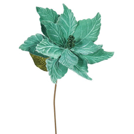 12" x 22" Emerald Poinsettia Artificial Flower Picks 6 Per Bag