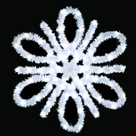 4.5' Metallic Spiral Christmas Snowflake Commercial Pole Decoration with 48 LED Lights
