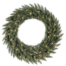 60" Pre-Lit Camden Fir Artificial Christmas Wreath with 400 Warm White LED Lights