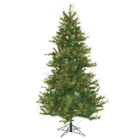 6.5' Pre-Lit Mixed Country Pine Slim Artificial Christmas Tree with Clear Dura-Lit Mini Lights