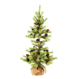 3' Unlit Austrian Pine Artificial Christmas Tree with Burlap Base