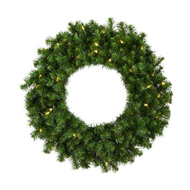 30" Pre-Lit Douglas Fir Artificial Christmas Wreath with 50 Warm White LED Lights