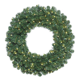 36" Pre-Lit Oregon Fir Double Door Wreath with 100 Warm White Dura-Lit Wide-Angle LED Lights