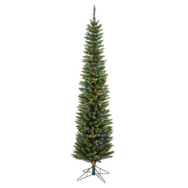 7.5' Durham Pole Pine Artificial Christmas Tree with Multi-Colored LED Dura-Lit Lights