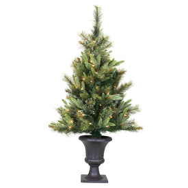 3.5' Cashmere Pine Potted Artificial Christmas Tree with Clear Dura-Lit Lights