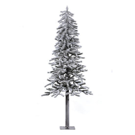 6' x 33" Unlit Flocked Alpine Artificial Christmas Tree