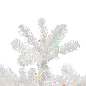 4.5' White Salem Pencil Pine Artificial Christmas Tree with 150 Multi-Colored LED Lights