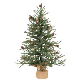 2.5' Pre-Lit Carmel Pine Artificial Christmas Tree with Clear Dura-Lit Lights