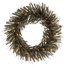 24" Pre-Lit Vienna Twig Artificial Christmas Wreath with 35 Warm White LED Lights