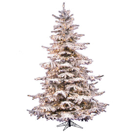 6.5' Pre-Lit Flocked Sierra Fir Artificial Christmas Tree with Clear Dura-Lit Lights