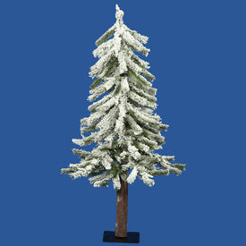 3' x 21" Unlit Flocked Alpine Artificial Christmas Tree