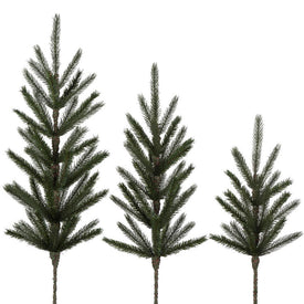 24"/30"/36" Deluxe PE/PVC Artificial Green Spruce Pine Tree Tops Set of 3