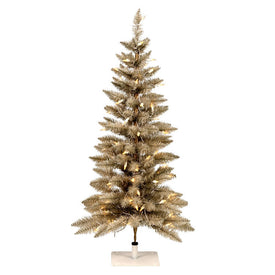 3' x 18" Pre-Lit Platinum Fir Artificial Christmas Pencil Tree with 100 Warm White Dura-Lit LED Lights