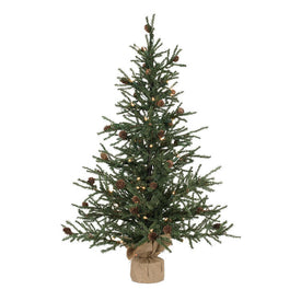 3' Pre-Lit Carmel Pine Artificial Christmas Tree with Clear Dura-Lit Lights