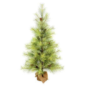 4' Unlit Hugo Pine Artificial Christmas Tree with Burlap Base