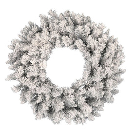 24" Unlit Frosted Silver Wreath