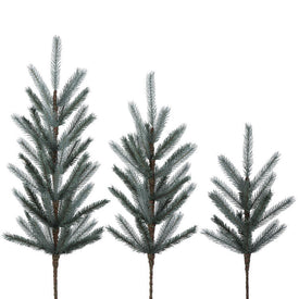 24"/30"/36" Deluxe PE/PVC Artificial Blue Spruce Pine Tree Tops Set of 3