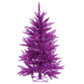 2' Pre-Lit Purple Artificial Christmas Tree with 35 Purple LED Lights