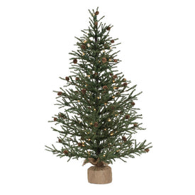 3.5' Pre-Lit Carmel Pine Artificial Christmas Tree with Clear Dura-Lit Lights