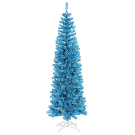 4.5' Pre-Lit Sky Blue Pencil Artificial Christmas Tree with 150 Blue LED Lights
