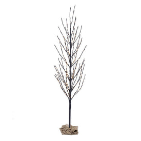 Artificial Tree LED 560 Warm White Flat Base 6 Feet Brown Wire Winter