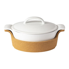 Ensemble 65 Oz Oval Covered Casserole with Cork Tray