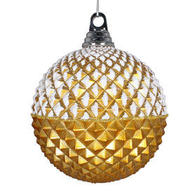6.7" Gold Glitter Candy Durian Ball Ornaments 3 Per Bag