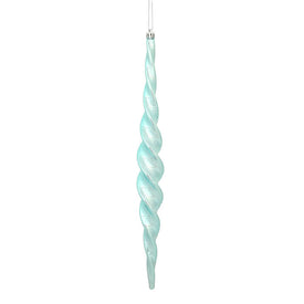 14.6" Baby Blue Shiny Spiral Icicle Ornaments 2 Per Box