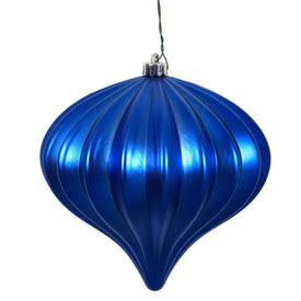 5.5" x 5.7" Blue Matte Onion Christmas Ornaments 3 Per Bag