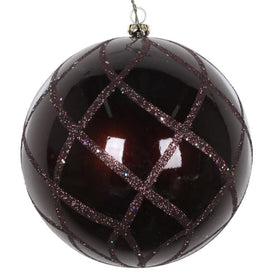 4.75" Chocolate Candy Glitter Net Ball Ornaments 3 Per Bag
