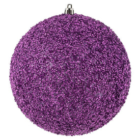 6" Lavender Beaded Ball Ornaments with Drilled Caps 4 Per Bag