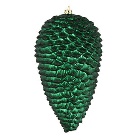 10" Midnight Green Matte Glitter Pine Cones 2 Per Box