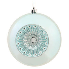 4.75" Baby Blue Shiny Star Brite Ball Ornaments with Drilled and Wired Caps 4 Per Bag