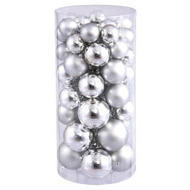 2.4"/3"/4" Silver Shiny/Matte Ball Christmas Ornaments 50 Per Box