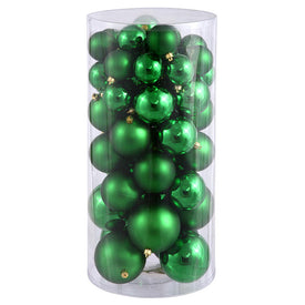 2.4"/3"/4" Green Shiny/Matte Ball Christmas Ornaments 50 Per Box