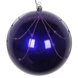 4.75" Purple Candy Glitter Curtain Ornaments 4 Per Bag