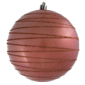 4.75" Coral Candy Finish Ball with Glitter Lines 4 Per Bag