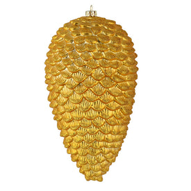 10" Honey Gold Matte Glitter Pine Cones 2 Per Box