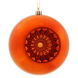 4.75" Copper Shiny Star Brite Ball Ornaments with Drilled and Wired Caps 4 Per Bag