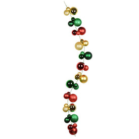 6' Red/Green/Gold Ball Ornament Garland