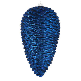 10" Midnight Blue Matte Glitter Pine Cones 2 Per Box