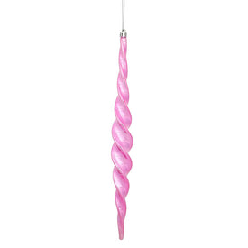 14.6" Pink Shiny Spiral Icicle Ornaments 2 Per Box