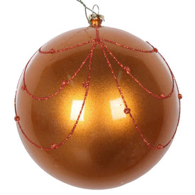 4.75" Copper Candy Glitter Curtain Ornaments 4 Per Bag